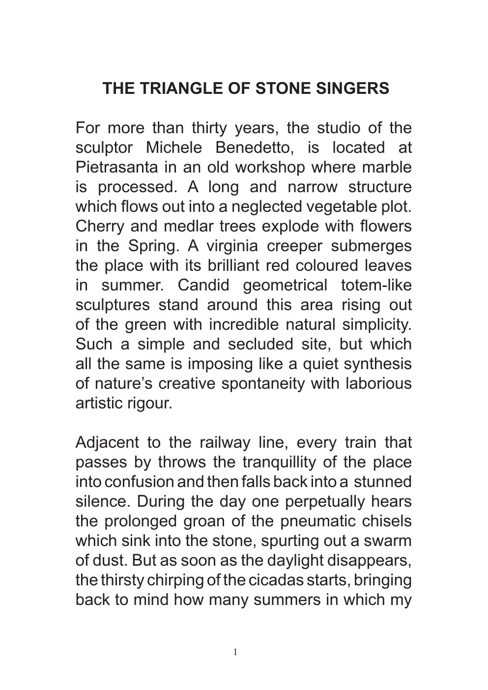 The Triangle of Stone Singers — page 1